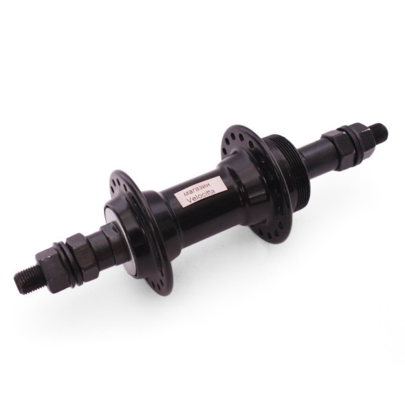 Втулка задняя Wang Zheng WZ-A201R black, ось 3/8&amp;quot;х135x175 мм, алюмин., под V-brake, под трещотку, на гайках, 36 отверстий, box