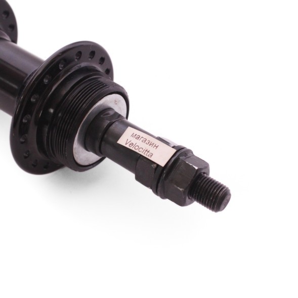 Втулка задняя Wang Zheng WZ-A201R black, ось 3/8&amp;quot;х135x175 мм, алюмин., под V-brake, под трещотку, на гайках, 36 отверстий, box