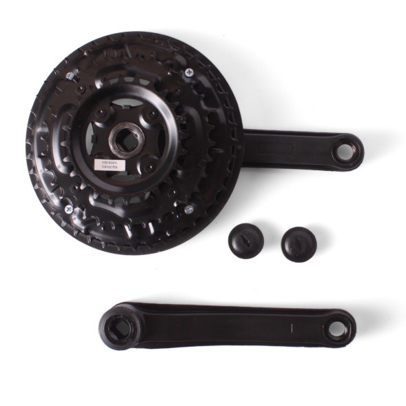 Система шатунов велосипедная 26&amp;quot; D-EDх3, сталь, 24/34/42,170 мм, под квадрат, с защитой, черный