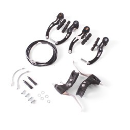 Набор V-тормоза, метал. (передн.+задн.) + метал. ручки + тросса, цвет черный