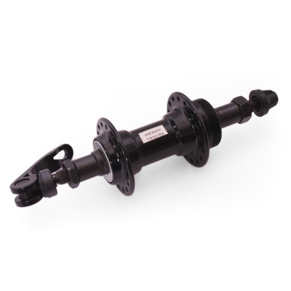 Велосипедная втулка Wang Zheng WZ-A201RQ black-32, задняя, ось 3/8&amp;quot;х135x145 мм, ALU, под V-брейк, под трещотку, с эксцентриком, 32 отверстия, б/уп.