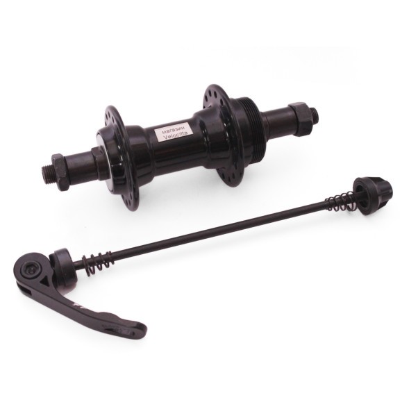 Велосипедная втулка Wang Zheng WZ-A201RQ black-32, задняя, ось 3/8&amp;quot;х135x145 мм, ALU, под V-брейк, под трещотку, с эксцентриком, 32 отверстия, б/уп.