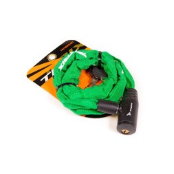 Велосипедный замок Trix GK105.109-GREEN, цепь, с ключами, 3.5×1200 мм, в тканевой оплетке, блистер