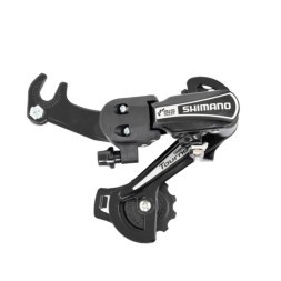 Переключатель Shimano Tourney, TY21-B, задний, GS, 6 Speed, крепление на ось, черный, торг. уп.