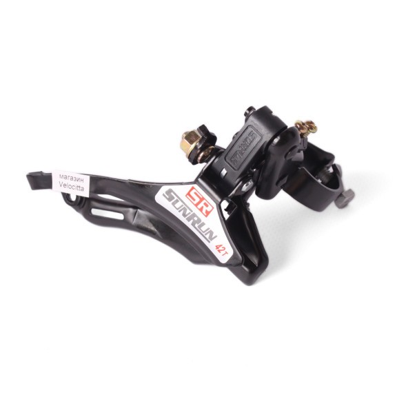 Передний переключатель SunRun QD-35, верхняя тяга, хомут 28.6 мм, 42T