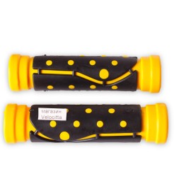 Грипсы велосипедные Joykie &amp;quot;Точка&amp;quot;, 120 мм, термопластичная резина, желтый
