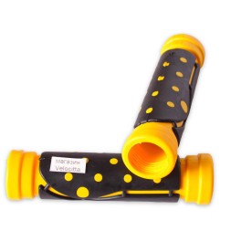Грипсы велосипедные Joykie &amp;quot;Точка&amp;quot;, 120 мм, термопластичная резина, желтый