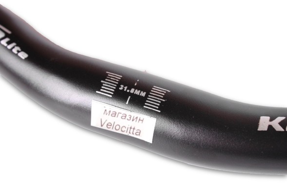 Руль велосипедный KMS Lite, MTB, 650 мм, Ø 22,2 мм, посадка Ø 31,8 мм, изогнутый, подъем 20 мм, металлический, черный