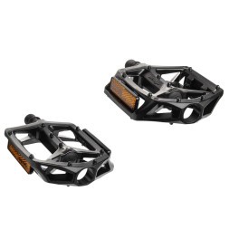 Педали Wellgo B249DU, 112x102 мм, ось 9/16&amp;quot;, алюминиевые, платформенные, с шипами, черный