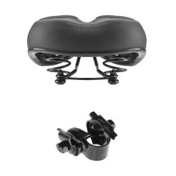 Седло велосипедное HF-AZ-5555/G-02, 250х210 мм, на пружинах, Comfort Series, черн/серый