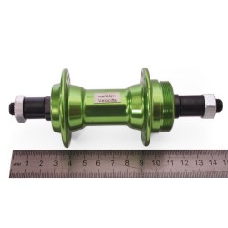 Втулка задняя Wang Zheng WZ-A201RQ green, ось 3/8"х135x145 мм, алюминиевая, под V-br, под трещотку, с эксцентриком, 36H, торг. уп.