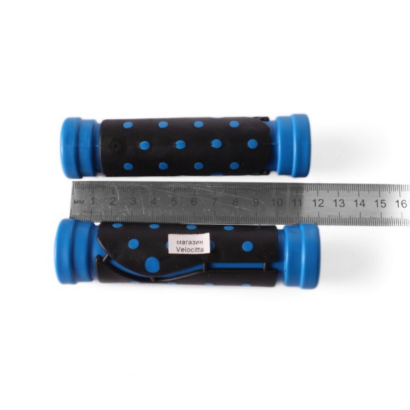 Ручки на руль велосипедные Joykie &amp;quot;Точка&amp;quot;, 120 мм, термопластичная резина, синий