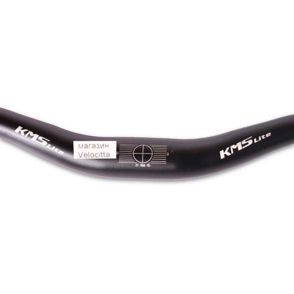 Руль велосипедный KMS Lite, MTB, 650 мм, Ø 22,2 мм, посадка Ø 31,8 мм, изогнутый, подъем 20 мм, алюминиевый, черный