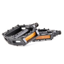 Педали Wellgo V-205DU, 112x100 мм, ось 1/2&amp;quot; (12мм), со светоотражателями, пластиковые, черный