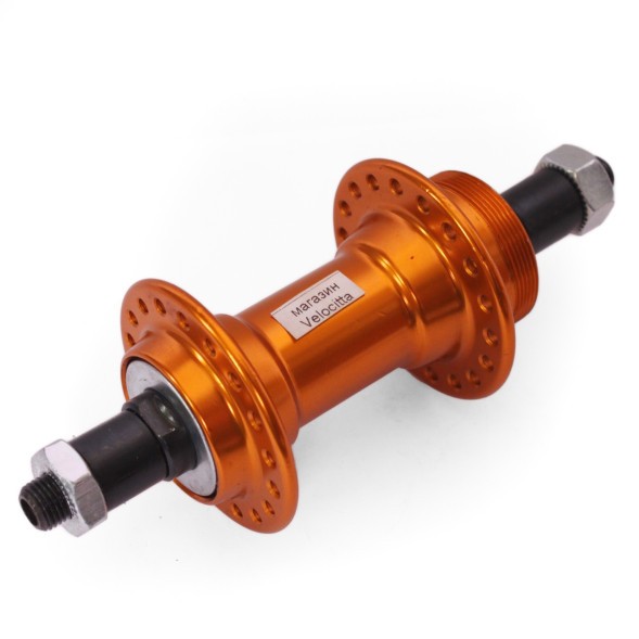 Втулка задняя Wang Zheng WZ-A201RQ golden, ось 3/8&amp;quot;х135x145 мм, алюминиевая, под V-brake, под трещотку, на эксцентрике, 36 отверстий, золотистая