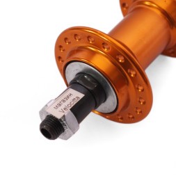 Втулка задняя Wang Zheng WZ-A201RQ golden, ось 3/8"х135x145 мм, алюминиевая, под V-brake, под трещотку, на эксцентрике, 36 отверстий, золотистая