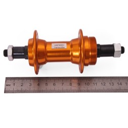 Втулка задняя Wang Zheng WZ-A201RQ golden, ось 3/8"х135x145 мм, алюминиевая, под V-brake, под трещотку, на эксцентрике, 36 отверстий, золотистая