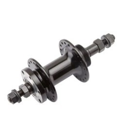 Втулка задняя Wang Zheng WZ-A281RB black, ось 3/8"х135x145 мм, алюминиевая, под V-брейк, кассету 8/10 ск., на гайке, 36 отверстий,  промподшипники, б/уп.