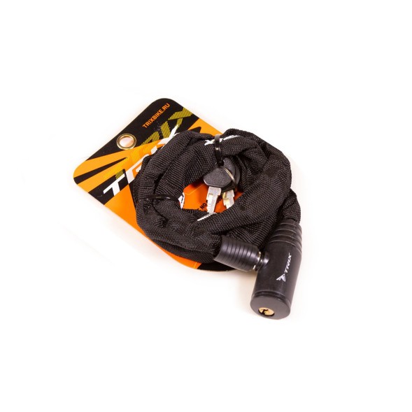 Велозамок Trix GK105.109-BLACK, цепь, с ключами, 3.5×1200 мм, в тканевой оплетке, блистер