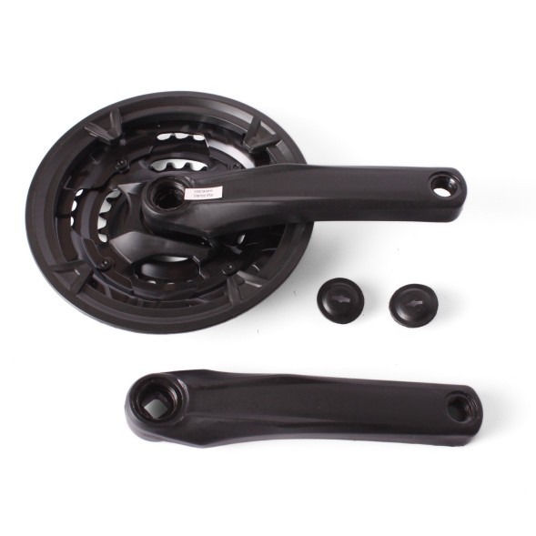 Система шатунов велосипедная 26&amp;quot; D-EDх3, 24/34/42T, сталь, 170 мм, под квадрат, с защитой, черный