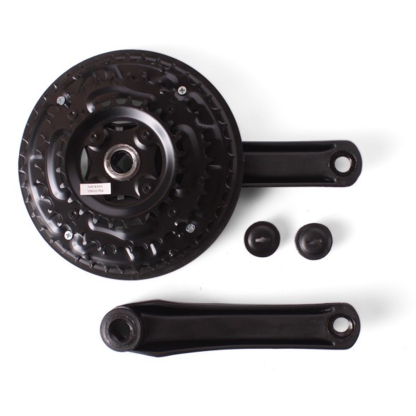 Система шатунов велосипедная 26&amp;quot; D-EDх3, 24/34/42T, сталь, 170 мм, под квадрат, с защитой, черный