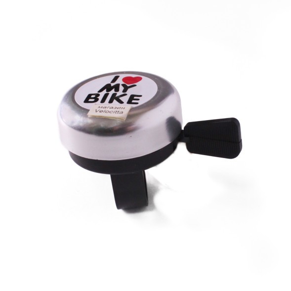 Звонок Joy Kie 54BF-06 &amp;quot;I Love my Bike&amp;quot;, Classic, пластик/алюминий, серебристый
