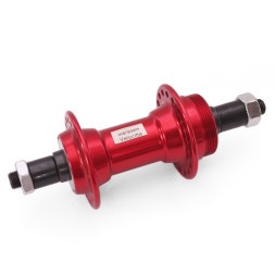 Втулка велосипедная Wang Zheng WZ-A201RQ red, задняя, ось 3/8"х135x145 мм, алюминиевая, под V-brake, под трещотку, с эксцентриком, 36 отверстий, box