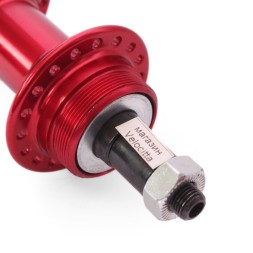 Втулка велосипедная Wang Zheng WZ-A201RQ red, задняя, ось 3/8"х135x145 мм, алюминиевая, под V-brake, под трещотку, с эксцентриком, 36 отверстий, box