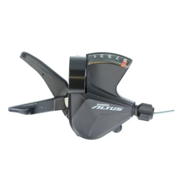 Переключатель велосипедный Shimano Altus M2010, правый, 9 speed, индикатор, трос 2050 мм, черный, без/уп.