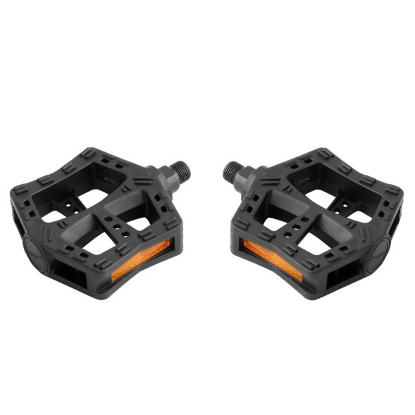 Педали Wellgo LU-985, 108x95 мм, резьба 9/16&amp;quot;, пластик/сталь, с отражателями, черный