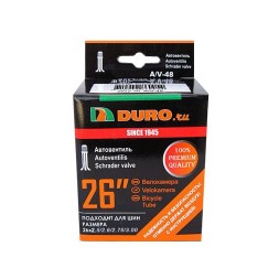 Велокамера Duro 26x2.50/3.00, авто-ниппель, A/V-48 мм, бутил, черный
