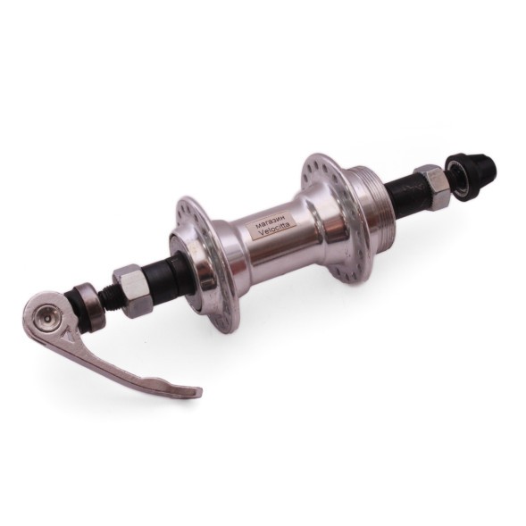 Веловтулка задняя Wang Zheng WZ-A201RQ silver, ось 3/8&amp;quot;х135x145 мм, ALU, под V-br, под трещотку, на эксцентрике, 36 отверстий, хром