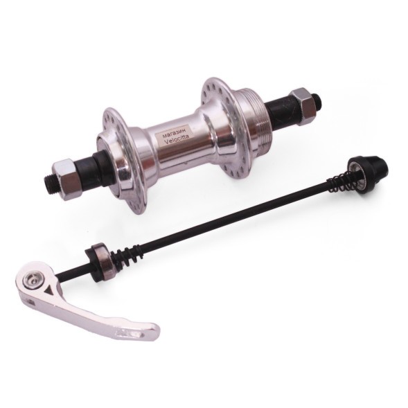 Веловтулка задняя Wang Zheng WZ-A201RQ silver, ось 3/8&amp;quot;х135x145 мм, ALU, под V-br, под трещотку, на эксцентрике, 36 отверстий, хром