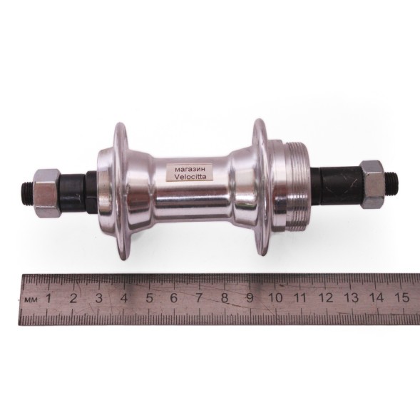 Веловтулка задняя Wang Zheng WZ-A201RQ silver, ось 3/8&amp;quot;х135x145 мм, ALU, под V-br, под трещотку, на эксцентрике, 36 отверстий, хром