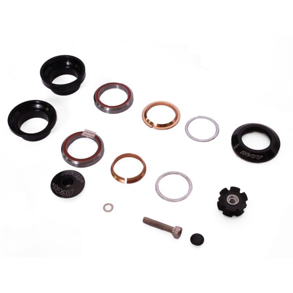 Рулевая колонка Neco H773, 1-1/8&amp;quot;, б/резьбовая, полуинтегрированная, EC 34/28.6, EC 34/30, подшип. 41.8x30.15x7 мм x 45°-2шт, с якорем, h-29 мм, инд. уп.