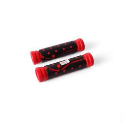 Ручки на руль для велосипеда Joykie &amp;quot;Точка&amp;quot;, 120 мм, резиновые, красный