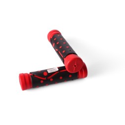Ручки на руль для велосипеда Joykie &amp;quot;Точка&amp;quot;, 120 мм, резиновые, красный
