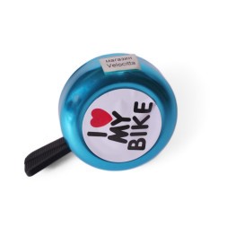 Звонок велосипедный Joy Kie 54BF-06 (I Love my Bike), Classic, алюминий/пластик, синий