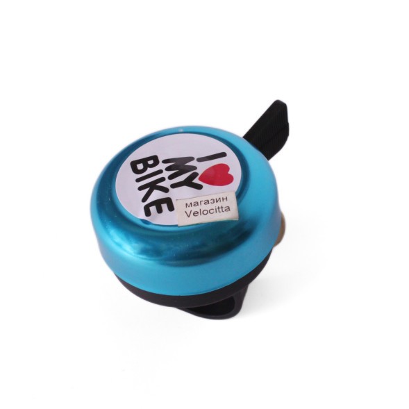 Звонок велосипедный Joy Kie 54BF-06 (I Love my Bike), Classic, алюминий/пластик, синий