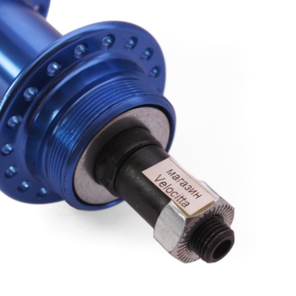 Велосипедная втулка Wang Zheng WZ-A201RQ blue, задняя, алюминиевая, под V-br, под трещотку, на эксцентрике, 36H, ось 3/8&amp;quot;х135x145 мм, б/уп.