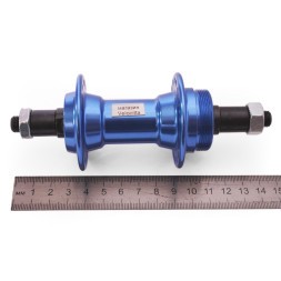 Велосипедная втулка Wang Zheng WZ-A201RQ blue, задняя, алюминиевая, под V-br, под трещотку, на эксцентрике, 36H, ось 3/8"х135x145 мм, б/уп.