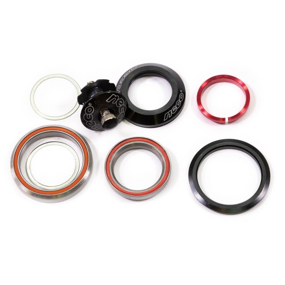 Рулевая колонка Neco H373E, 1-1/8&amp;quot;, безрезьбовая, интегрированная, IS 42.2/28.6, IS 52.2/39.8, подшип. 45°x 45°, с якорем, высота 9.4 мм, box