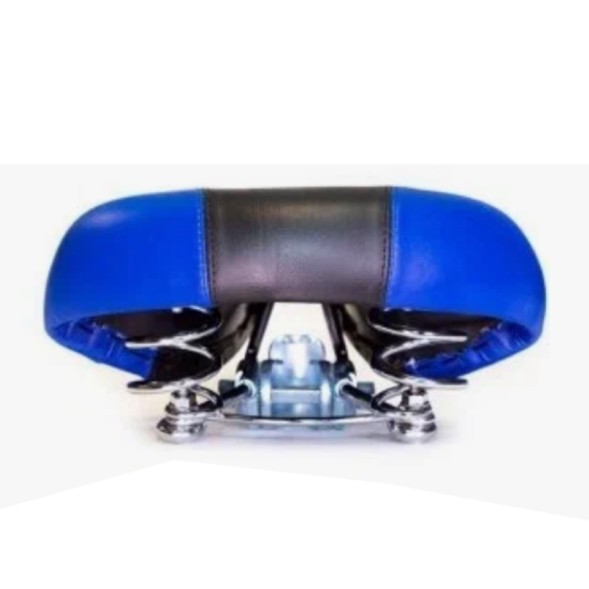 Седло Hongfei HF-AZ-0801A-0-BKBL, 245x210 мм, пружинное, комфорт, черно-синее