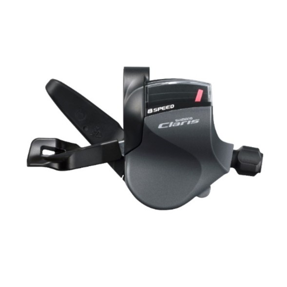 Манетка/шифтер велосипедный Shimano Claris ST-R2000, правый, 8 Speed, индикатор, для плоского руля, трос 2400 мм, черный, без/уп.