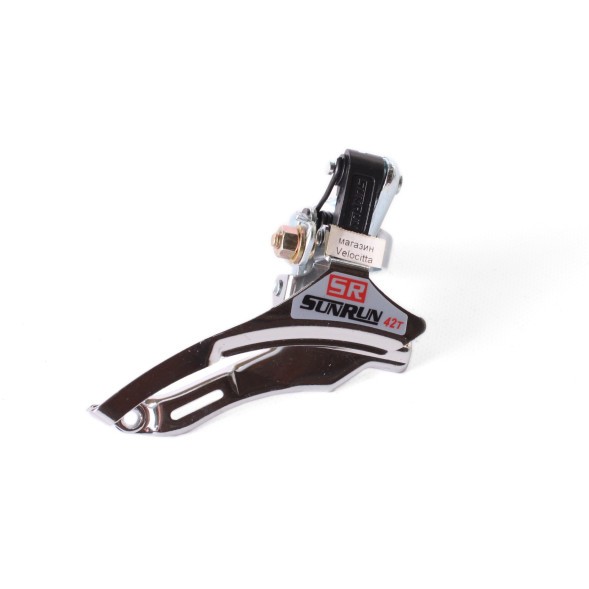 Переключатель передний SunRun FD-QD-35A, 3 скорости, хомут 31.8 мм, 42T, верхняя тяга