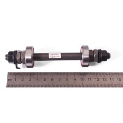 Ось передней втулки Shunfeng SF-AX12F, 3/8"x145 мм, на промподшипниках (6200-2RS), под гайки, в сборе