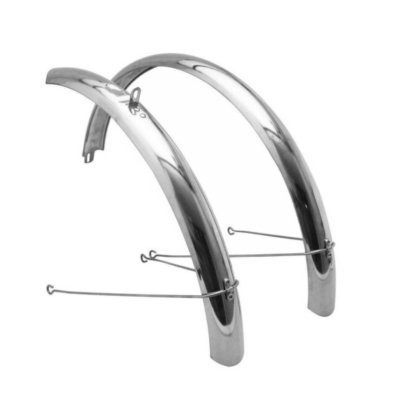 Велосипедные полноразмерные крылья 26&amp;quot;, шир. 60 мм, стальные, хром