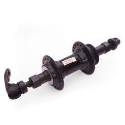 Веловтулка задняя Wang Zheng WZ-A201RQ black, ось 3/8"х135x145 мм, алюминиевая, под V-br, под трещотку, на эксцентрике, 36H, торг. уп.