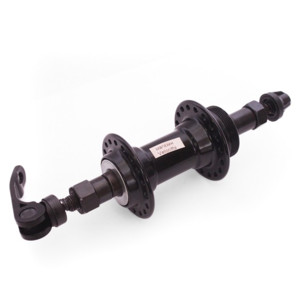 Веловтулка задняя Wang Zheng WZ-A201RQ black, ось 3/8&amp;quot;х135x145 мм, алюминиевая, под V-br, под трещотку, на эксцентрике, 36H, торг. уп.