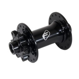 Втулка передняя Formula DC-711, DOWNHILL, алюминиевая, под Disk 6 болтов, с эксцентриком, 32H, ось полая 20x110 мм, пром. подшипники, черный